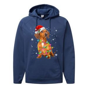 Dachshund Dogs Tree Christmas Sweater Xmas Funny Gift For Pet Dog Gift Performance Fleece Hoodie