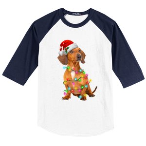 Dachshund Dogs Tree Christmas Sweater Xmas Funny Gift For Pet Dog Gift Baseball Sleeve Shirt