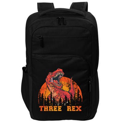 Dino Daddysaurus Three Rex T Rex Dinosaur Gift Impact Tech Backpack