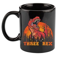 Dino Daddysaurus Three Rex T Rex Dinosaur Gift 11oz C Handle Ceramic Mug
