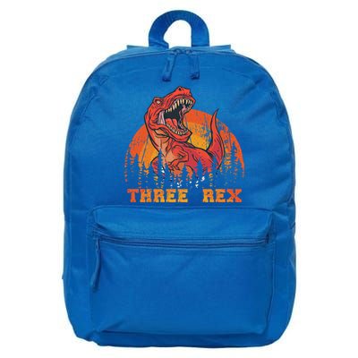 Dino Daddysaurus Three Rex T Rex Dinosaur Gift 16 in Basic Backpack