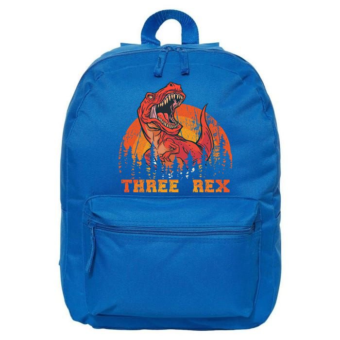 Dino Daddysaurus Three Rex T Rex Dinosaur Gift 16 in Basic Backpack