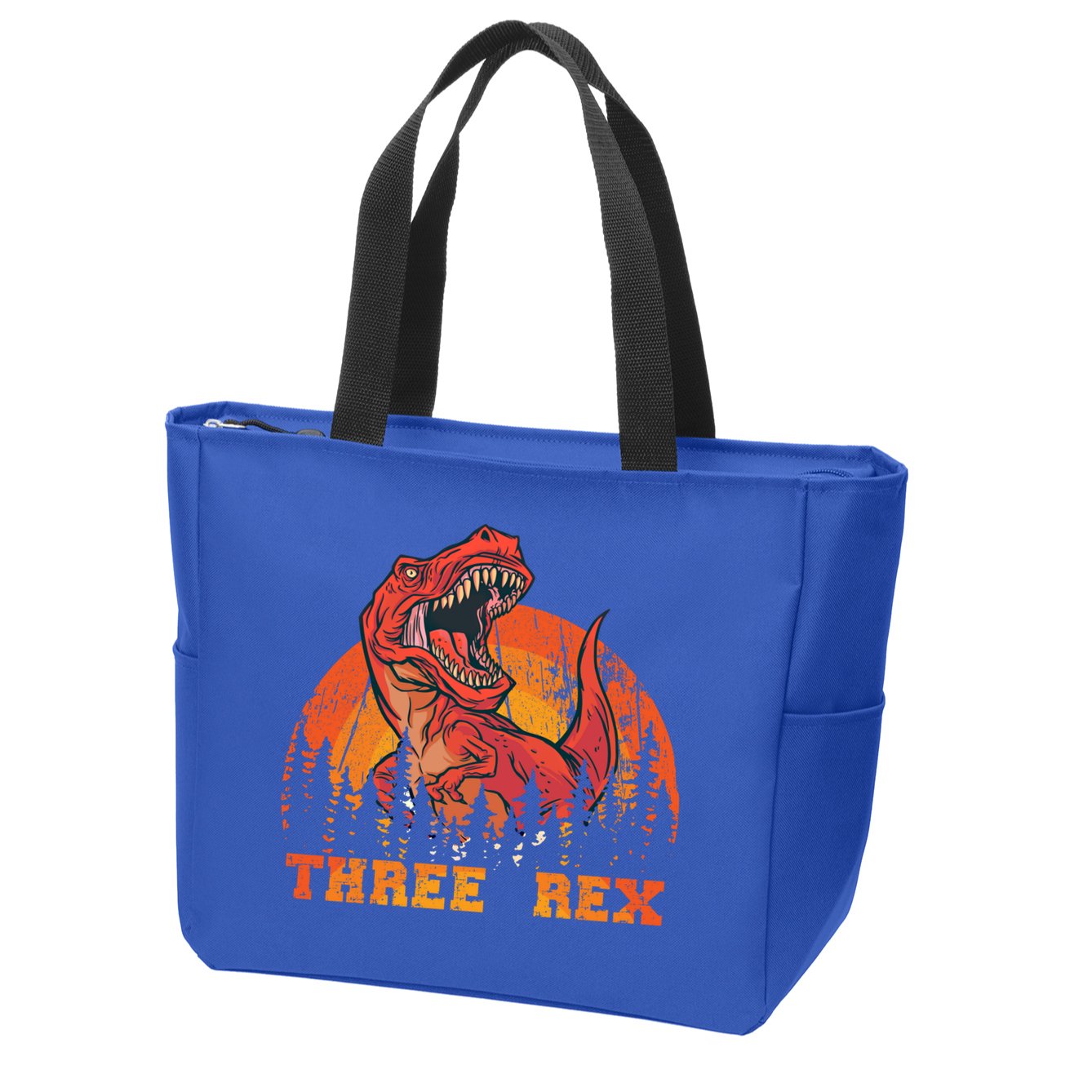 Dino Daddysaurus Three Rex T Rex Dinosaur Gift Zip Tote Bag
