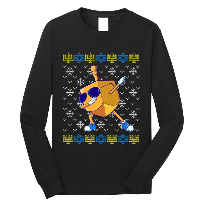 Dabbing Dreidel Ugly Hanukkah Sweater Xmas Chanukah Gift Long Sleeve Shirt