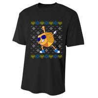 Dabbing Dreidel Ugly Hanukkah Sweater Xmas Chanukah Gift Performance Sprint T-Shirt