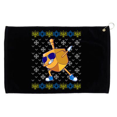 Dabbing Dreidel Ugly Hanukkah Sweater Xmas Chanukah Gift Grommeted Golf Towel