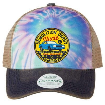 Demolition Derby Uncle Race Team Strip Smash Fix Legacy Tie Dye Trucker Hat