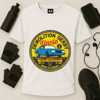 Demolition Derby Uncle Race Team Strip Smash Fix Cooling Performance Crew T-Shirt