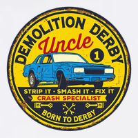 Demolition Derby Uncle Race Team Strip Smash Fix Cooling Performance Crew T-Shirt