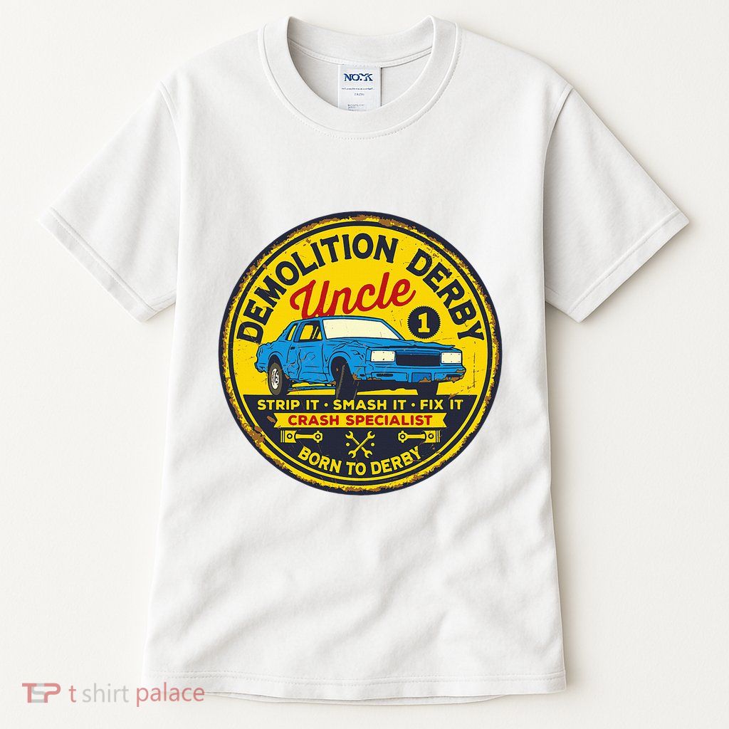 Demolition Derby Uncle Race Team Strip Smash Fix Tall T-Shirt