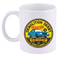 Demolition Derby Uncle Race Team Strip Smash Fix 11oz C Handle Ceramic Mug