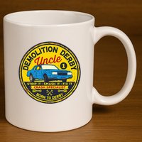 Demolition Derby Uncle Race Team Strip Smash Fix 11oz C Handle Ceramic Mug
