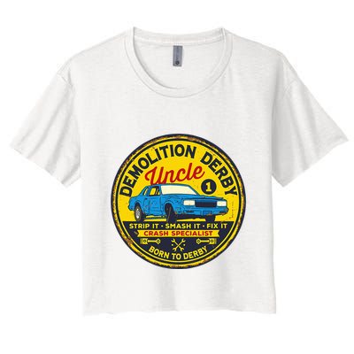 Demolition Derby Uncle Race Team Strip Smash Fix Crop Top