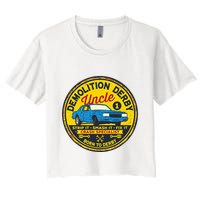 Demolition Derby Uncle Race Team Strip Smash Fix Women's Crop Top Tee