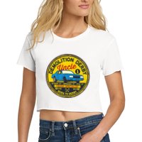 Demolition Derby Uncle Race Team Strip Smash Fix Women's Crop Top Tee