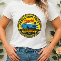 Demolition Derby Uncle Race Team Strip Smash Fix Womens T-Shirt