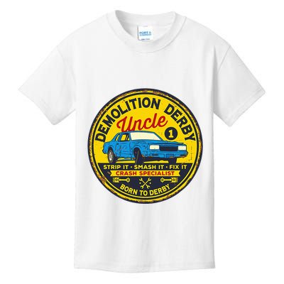 Demolition Derby Uncle Race Team Strip Smash Fix Kids T-Shirt