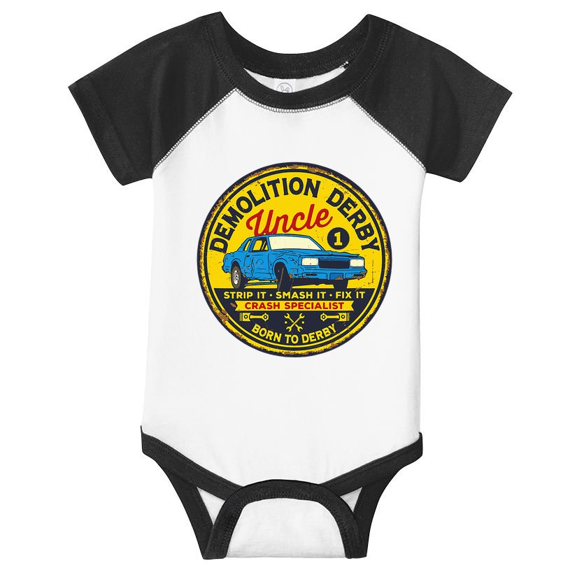 Demolition Derby Uncle Race Team Strip Smash Fix Infant Baby Jersey Bodysuit