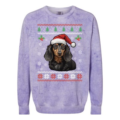 Dachshund Dog Ugly Christmas Sweater Xmas For Lovers Colorblast Crewneck Sweatshirt