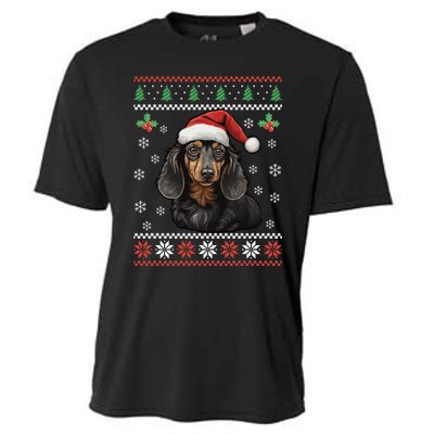 Dachshund Dog Ugly Christmas Sweater Xmas For Lovers Cooling Performance Crew T-Shirt