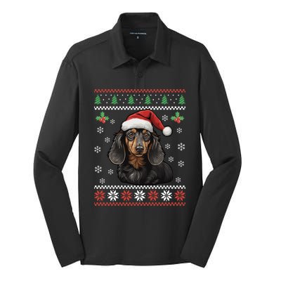 Dachshund Dog Ugly Christmas Sweater Xmas For Lovers Silk Touch Performance Long Sleeve Polo