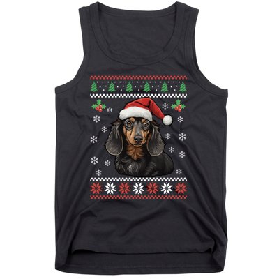 Dachshund Dog Ugly Christmas Sweater Xmas For Lovers Tank Top