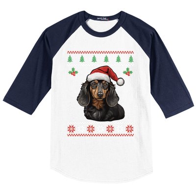 Dachshund Dog Ugly Christmas Sweater Xmas For Lovers Baseball Sleeve Shirt