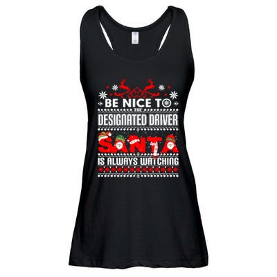 Designated Driver Ugly Christmas Sweater Gift Sober Drivers Ladies Essential Flowy Tank