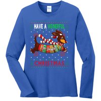 Dachshund Dog Ugly Christmas Gift Doxie Lover S Gift Meaningful Gift Ladies Long Sleeve Shirt