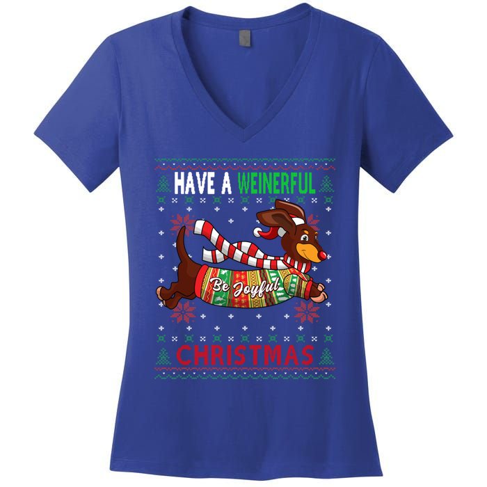 Dachshund Dog Ugly Christmas Gift Doxie Lover S Gift Meaningful Gift Women's V-Neck T-Shirt