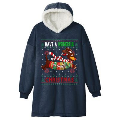 Dachshund Dog Ugly Christmas Gift Doxie Lover S Gift Meaningful Gift Hooded Wearable Blanket