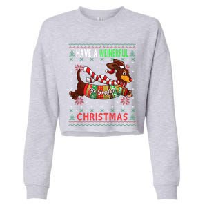 Dachshund Dog Ugly Christmas Gift Doxie Lover S Gift Meaningful Gift Cropped Pullover Crew