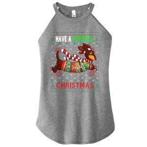 Dachshund Dog Ugly Christmas Gift Doxie Lover S Gift Meaningful Gift Women's Perfect Tri Rocker Tank