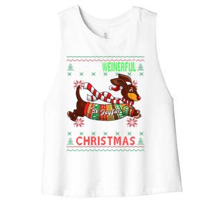 Dachshund Dog Ugly Christmas Gift Doxie Lover S Gift Meaningful Gift Women's Racerback Cropped Tank