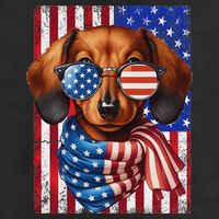 Dachshund Dog Usa Flag Sunglasses Patriotic 4th Of July Cool Comfort Performance Bucket Hat