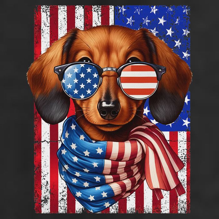 Dachshund Dog Usa Flag Sunglasses Patriotic 4th Of July Cool Comfort Performance Bucket Hat