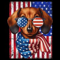 Dachshund Dog Usa Flag Sunglasses Patriotic 4th Of July Bucket Hat