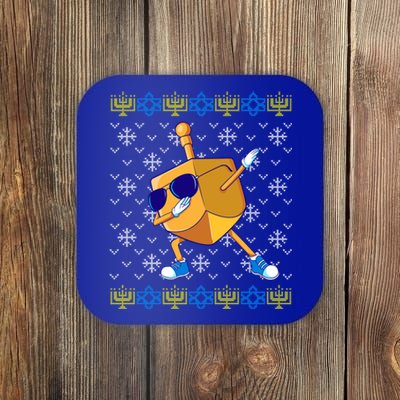 Dabbing Dreidel Ugly Hanukkah Sweater Xmas Chanukah Gift Coaster