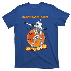 Dance Dabbing Unicorn Skeleton Pumpkin Halloween Dab Dance Gift T-Shirt