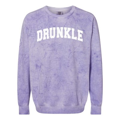 Drunkle Drunk Uncle  Gift Funny Father's Day  Colorblast Crewneck Sweatshirt