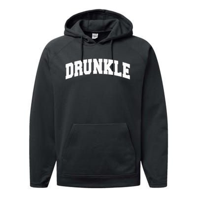 Drunkle Drunk Uncle  Gift Funny Father's Day  Performance Fleece Hoodie