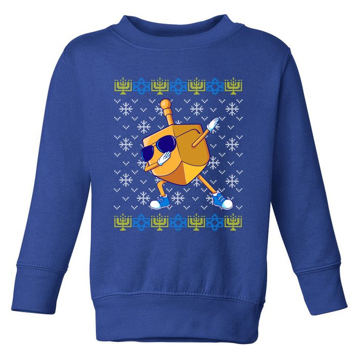 Dabbing Dreidel Ugly Hanukkah Sweater Xmas Chanukah Gift Funny Gift Toddler Sweatshirt