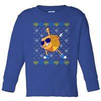 Dabbing Dreidel Ugly Hanukkah Sweater Xmas Chanukah Gift Funny Gift Toddler Long Sleeve Shirt