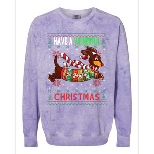 Dachshund Dog Ugly Christmas Gift Doxie Lover S Gift Cool Gift Colorblast Crewneck Sweatshirt