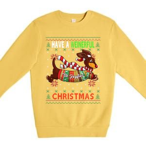 Dachshund Dog Ugly Christmas Gift Doxie Lover S Gift Cool Gift Premium Crewneck Sweatshirt