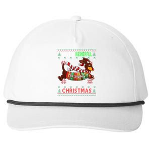 Dachshund Dog Ugly Christmas Gift Doxie Lover S Gift Cool Gift Snapback Five-Panel Rope Hat