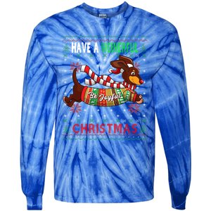 Dachshund Dog Ugly Christmas Gift Doxie Lover S Gift Cool Gift Tie-Dye Long Sleeve Shirt