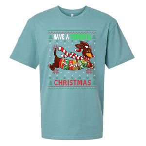 Dachshund Dog Ugly Christmas Gift Doxie Lover S Gift Cool Gift Sueded Cloud Jersey T-Shirt