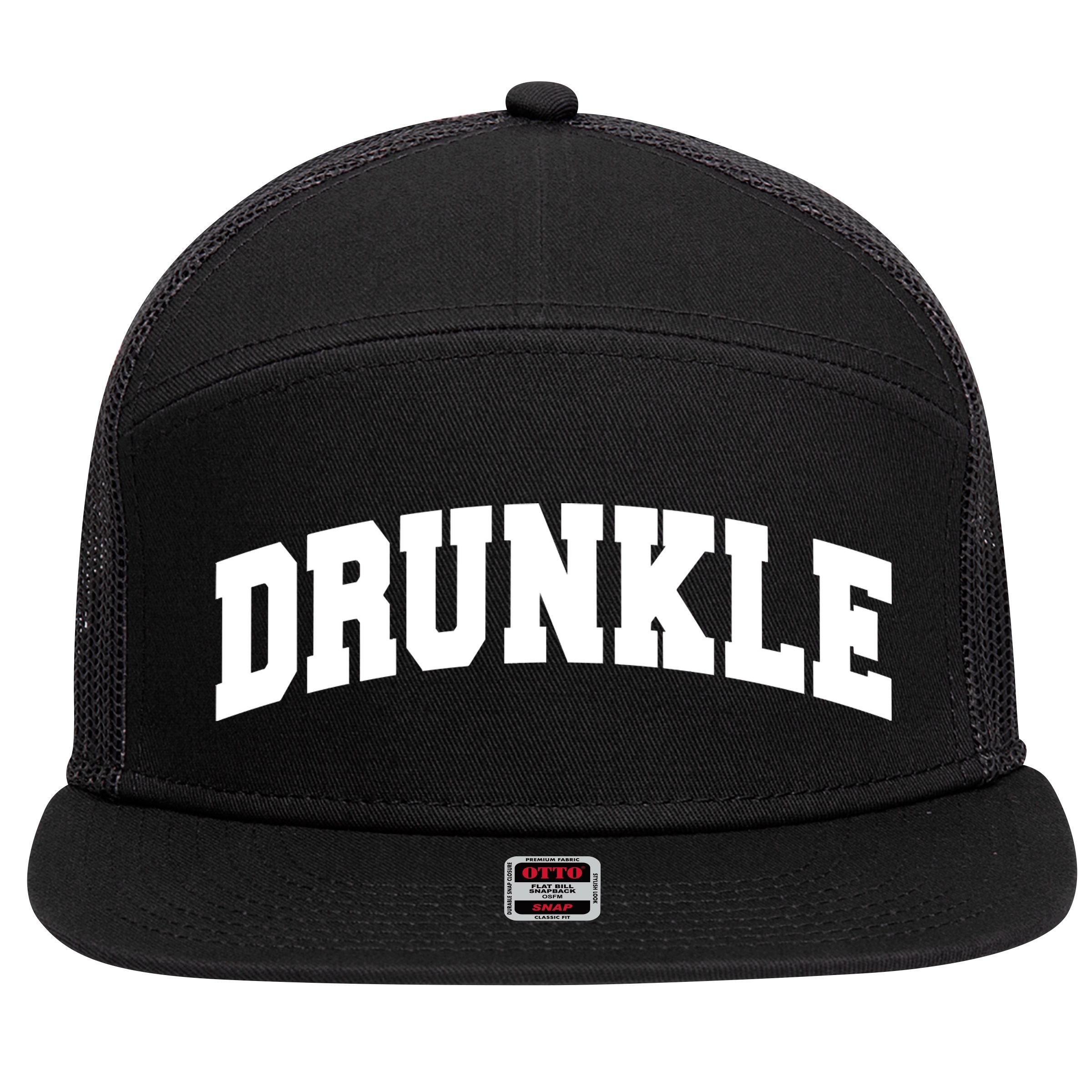 Drunkle Drunk Uncle Gift Funny FatherS Day 7 Panel Mesh Trucker Snapback Hat
