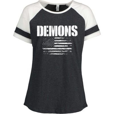 Durango Demons Usa Flag Pride Enza Ladies Jersey Colorblock Tee